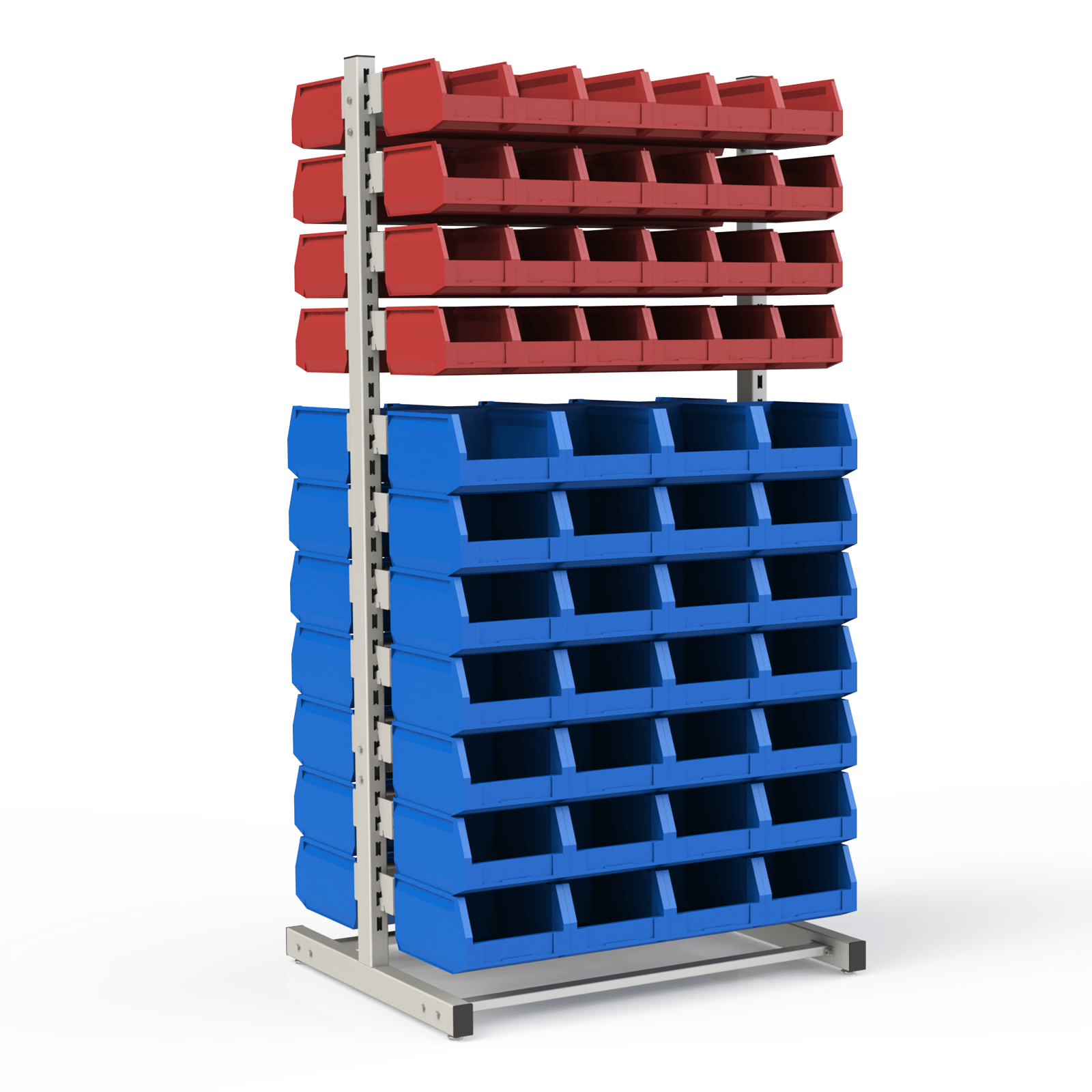 Система хранения - красные и синие ящики